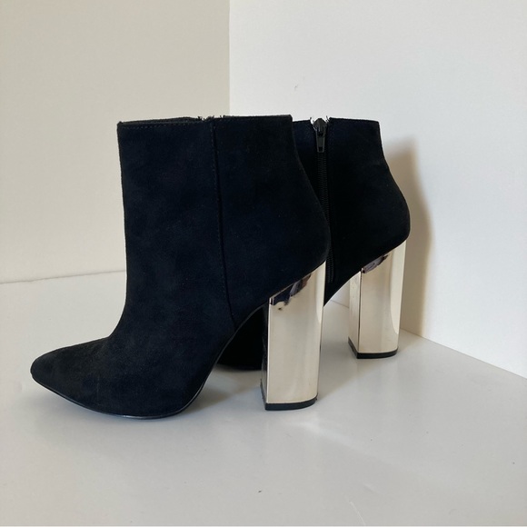 Charlotte Russe Black Velvet Mirror heel High-Heeled Booties size 6 - Picture 2 of 10